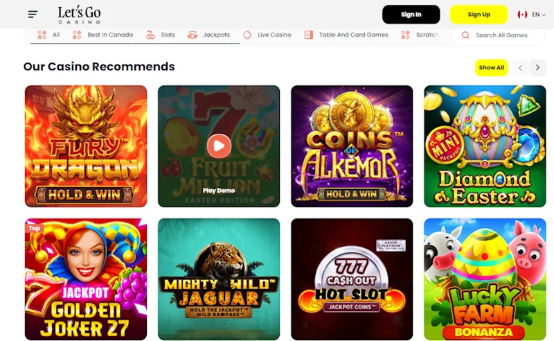 Lets Go Casino games